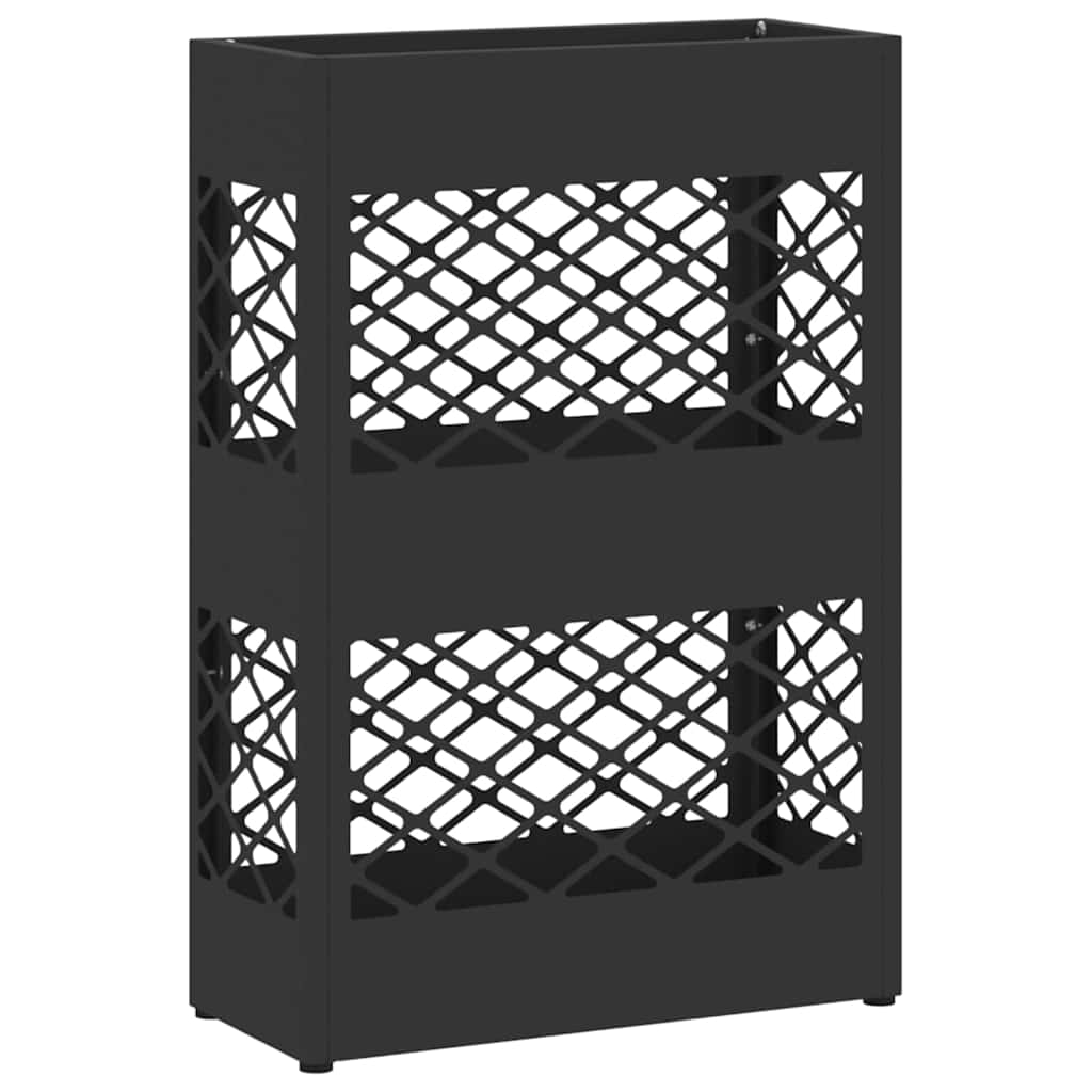 Stand per Ombrelli da Pioggia Nero 28 x 12 x 41 cm Acciaio