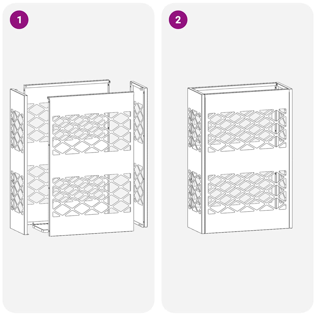 Stand per Ombrelli da Pioggia Nero 28 x 12 x 41 cm Acciaio