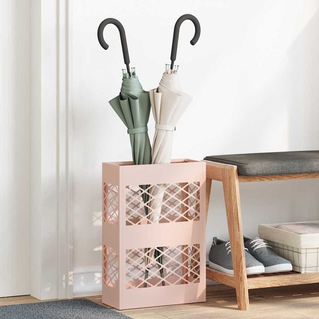Stand per Ombrelli da Pioggia Rosa 28 x 12 x 41 cm Acciaio