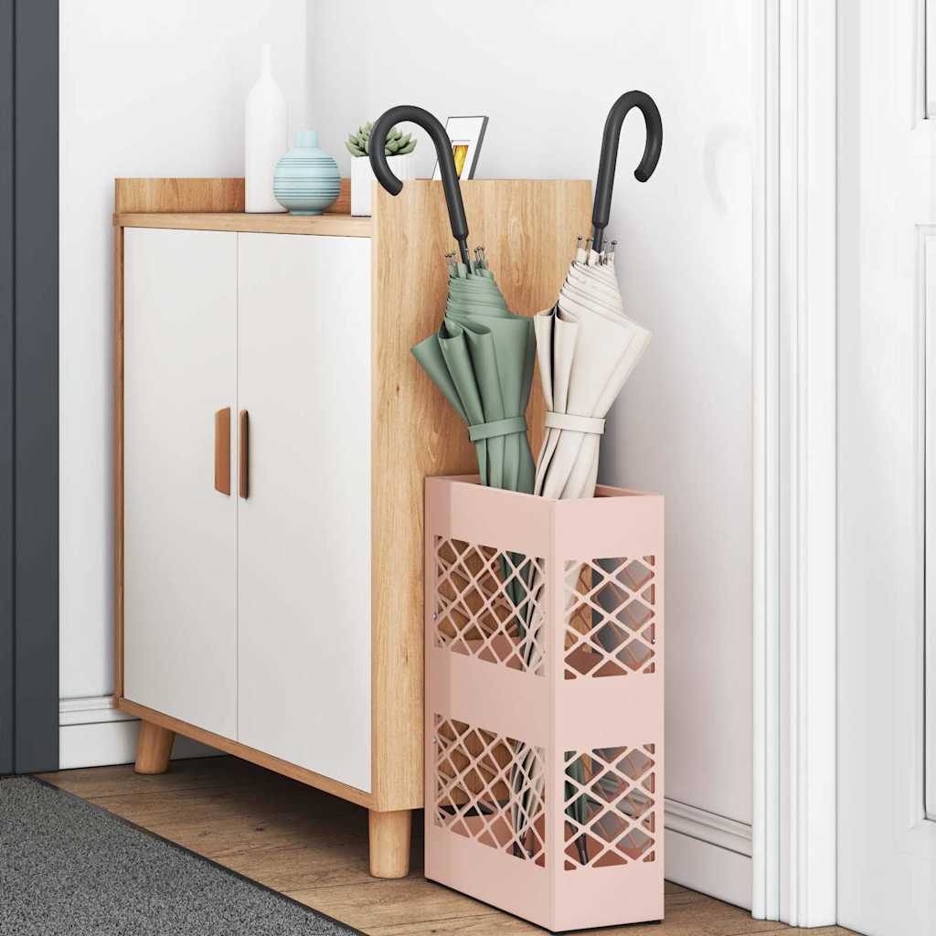 Stand per Ombrelli da Pioggia Rosa 28 x 12 x 41 cm Acciaio