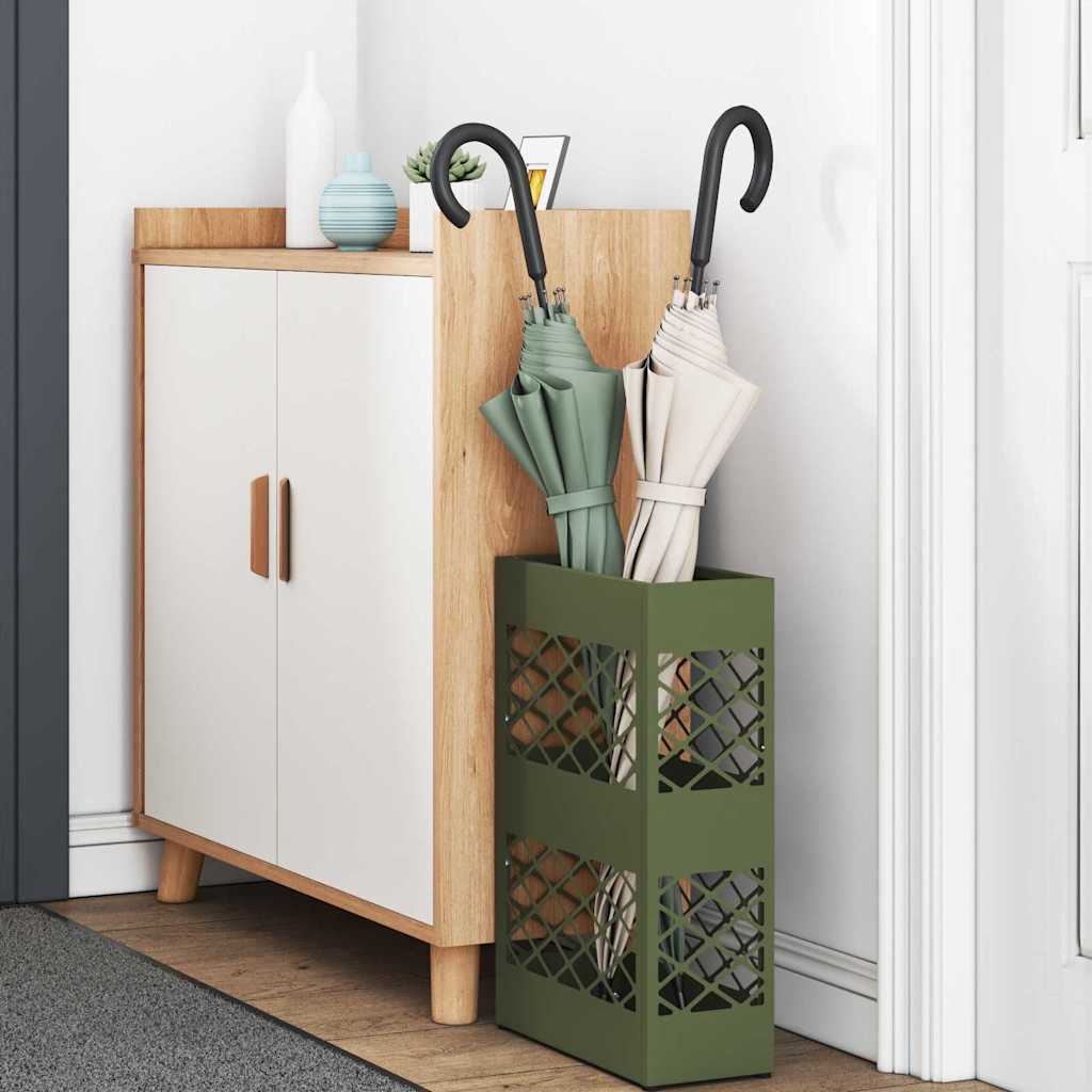 Stand per Ombrelli da Pioggia Verde Oliva 28 x 12 x 41 cm