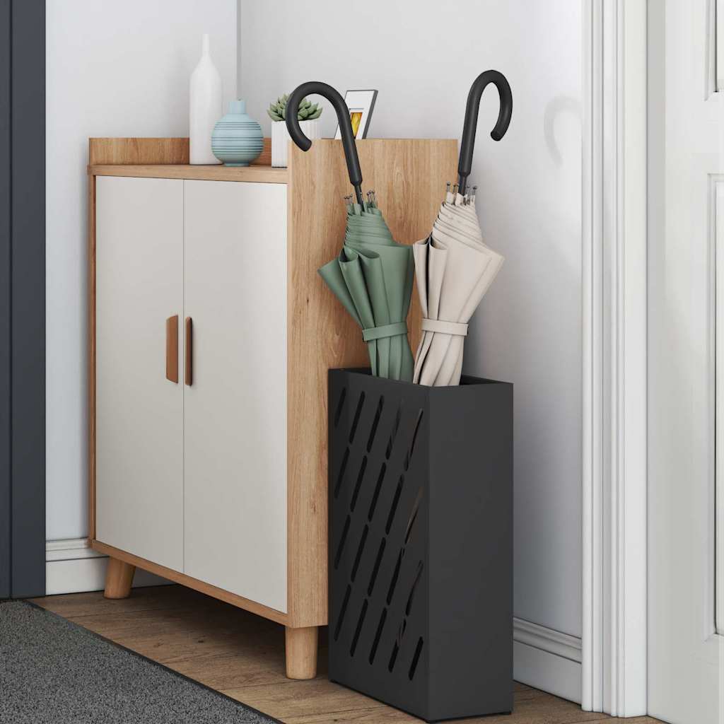 Stand per Ombrelli da Pioggia Nero 28 x 12 x 41 cm Acciaio