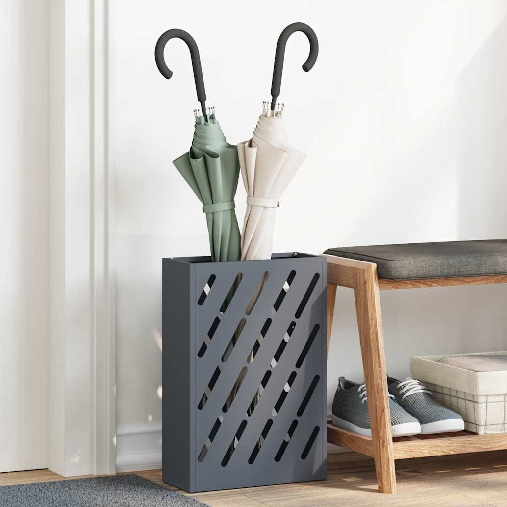 Stand per Ombrelli da Pioggia Antracite 28 x 12 x 41 cm Acciaio