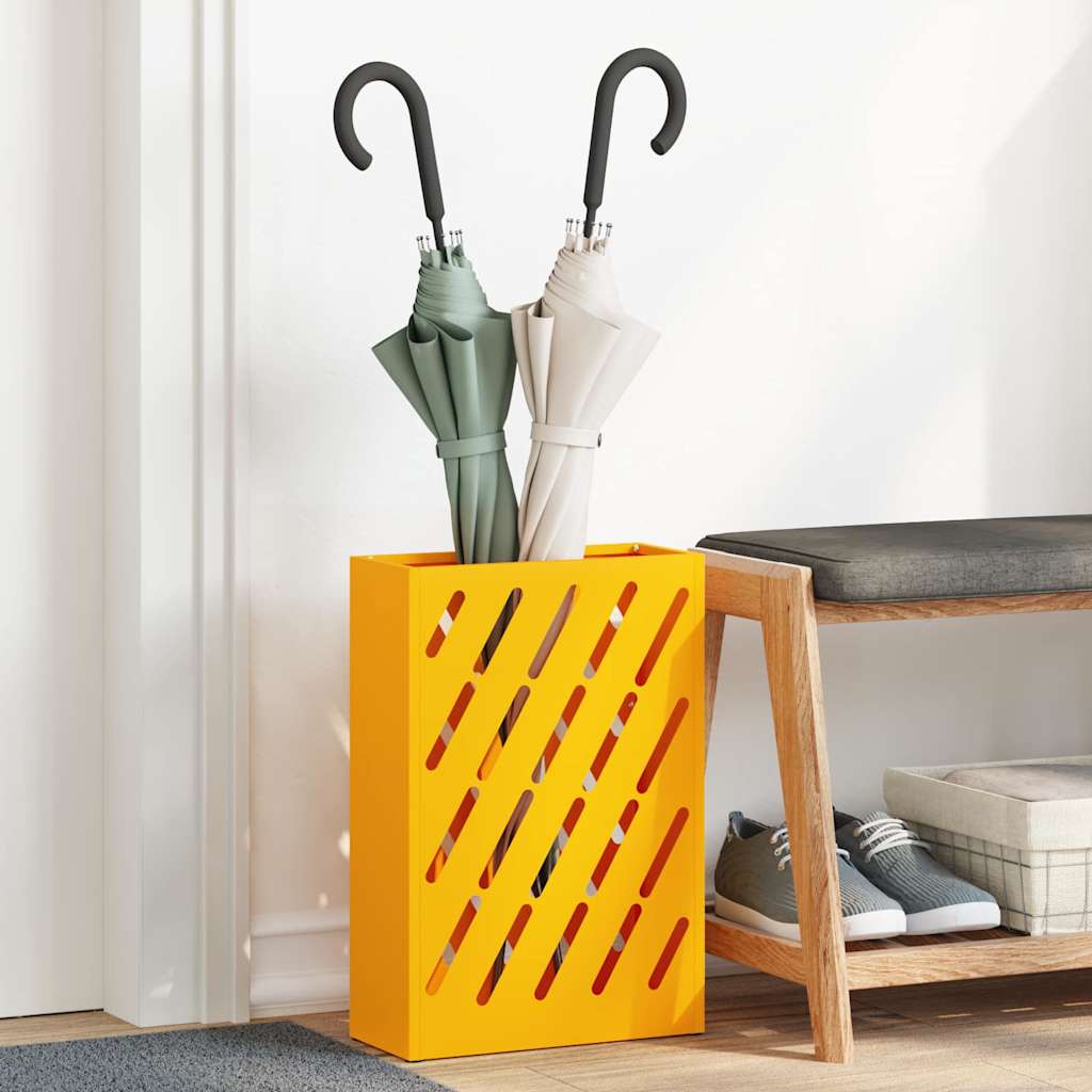 Stand per Ombrelli da Pioggia Giallo Senape 28 x 12 x 41 cm