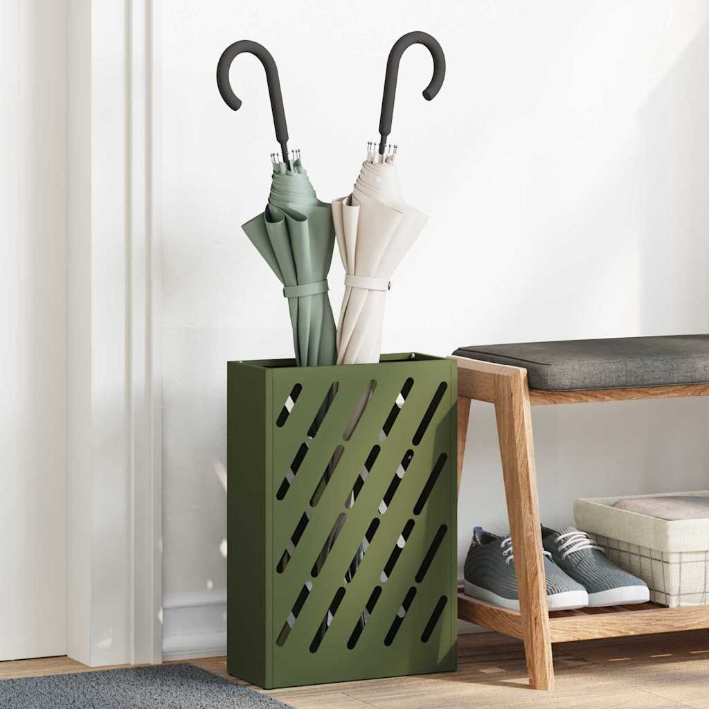 Stand per Ombrelli da Pioggia Verde Oliva 28 x 12 x 41 cm
