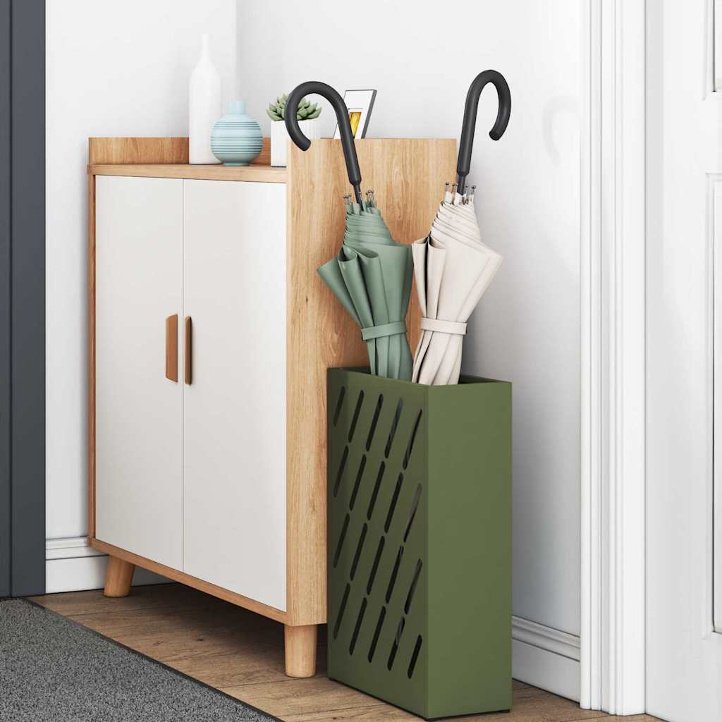 Stand per Ombrelli da Pioggia Verde Oliva 28 x 12 x 41 cm