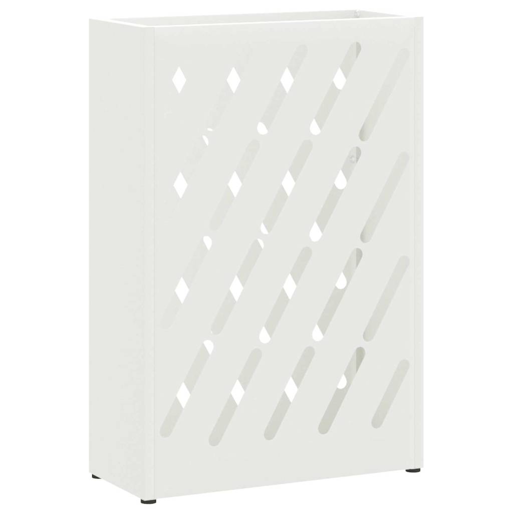 Stand per Ombrelli da Pioggia Bianco 28 x 12 x 41 cm Acciaio