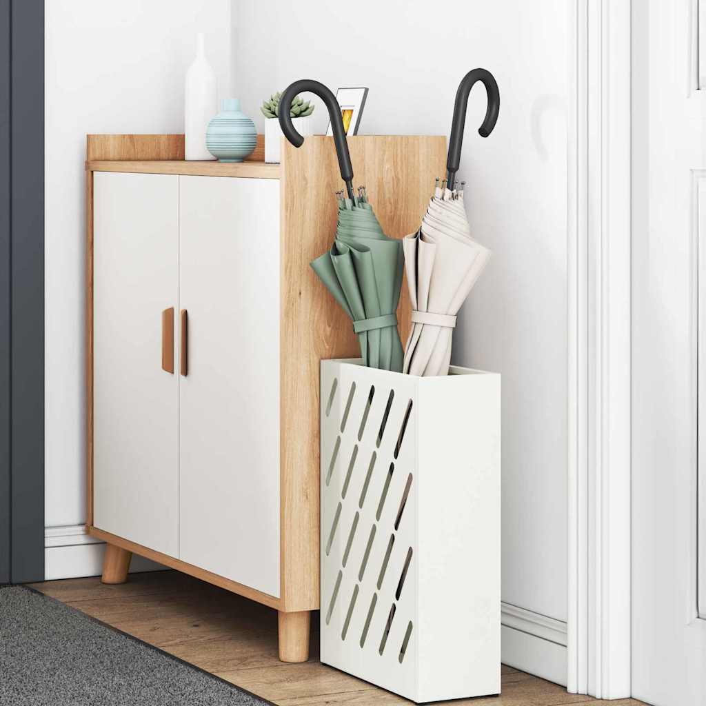 Stand per Ombrelli da Pioggia Bianco 28 x 12 x 41 cm Acciaio