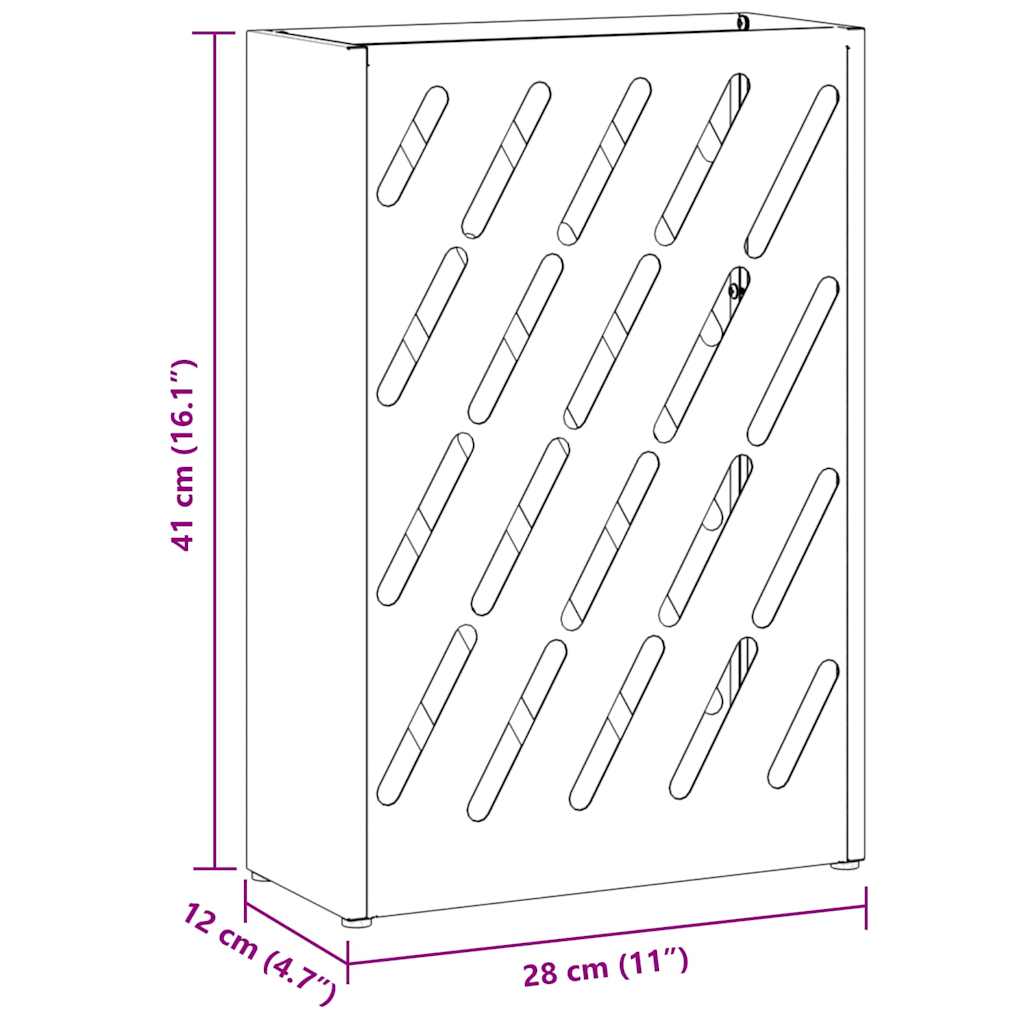 Stand per Ombrelli da Pioggia Bianco 28 x 12 x 41 cm Acciaio