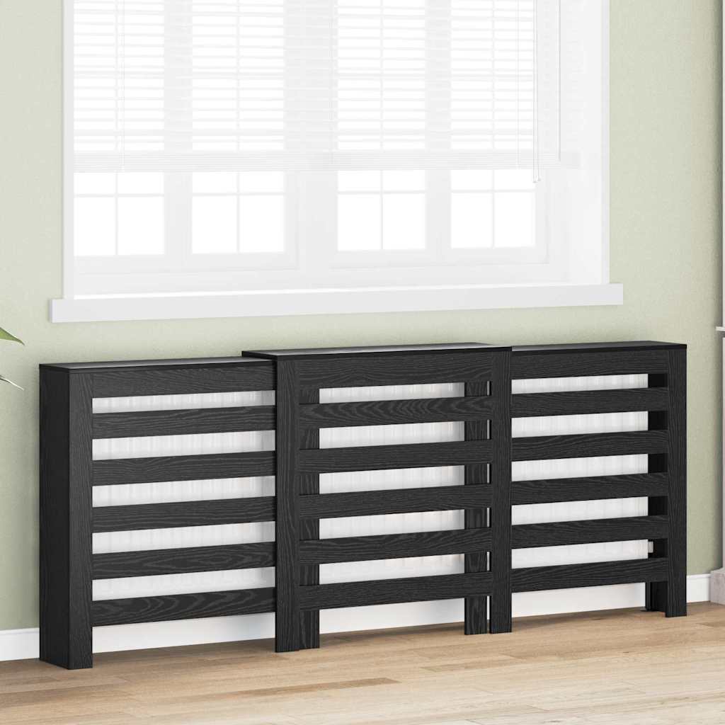 Copertura per radiatori Rovere Nero 205 x 21,5 x 83,5 cm
