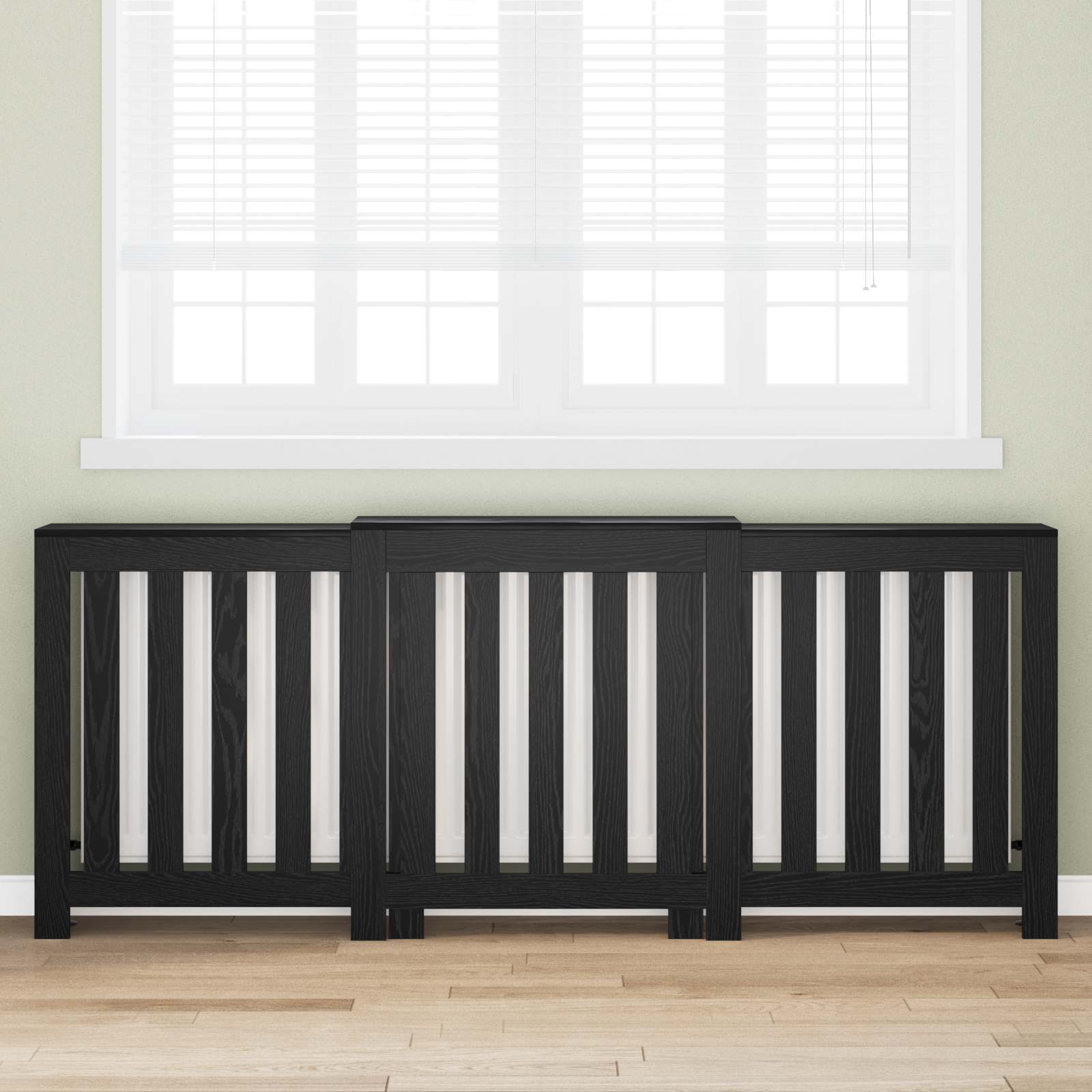 Copertura per radiatori Rovere Nero 205 x 21,5 x 83,5 cm