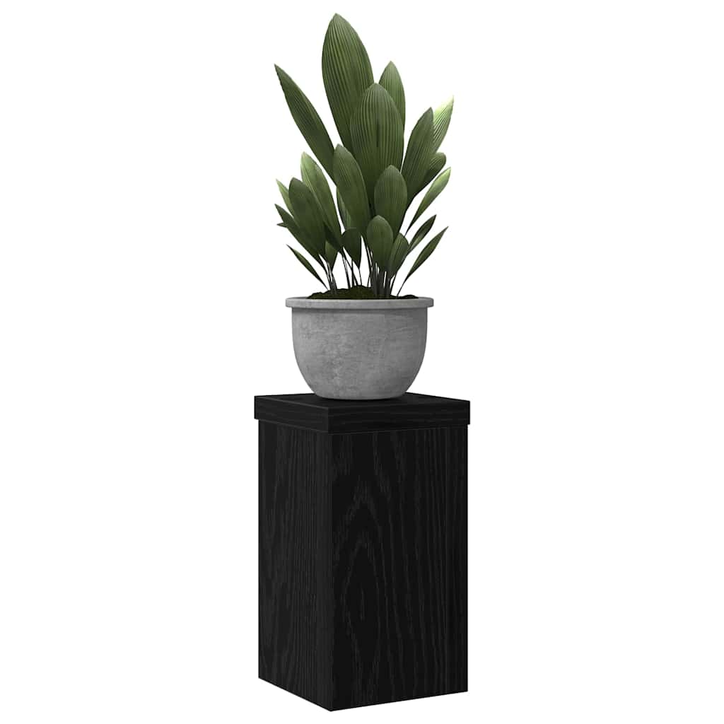 Supporto per piante 2 pz Rovere Nero 10 x 10 x 18 cm