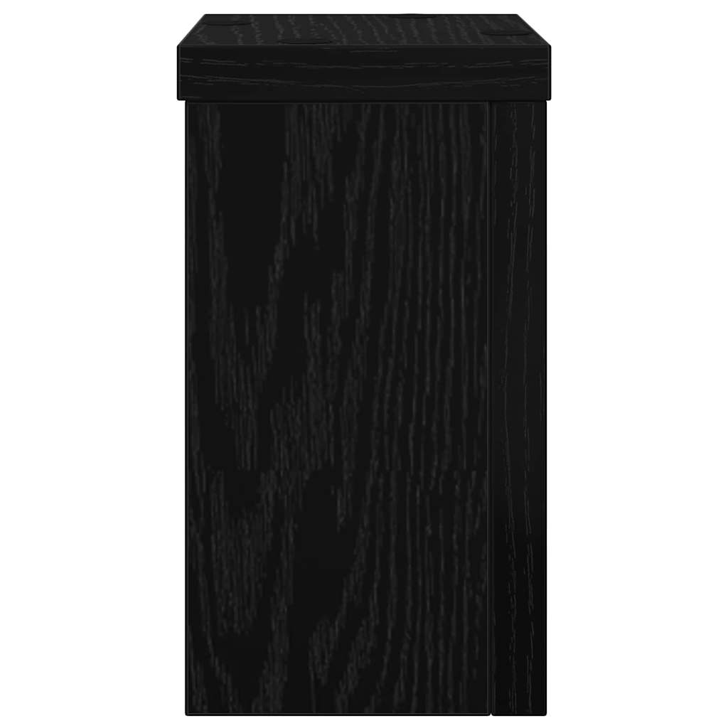 Supporto per piante 2 pz Rovere Nero 10 x 10 x 18 cm