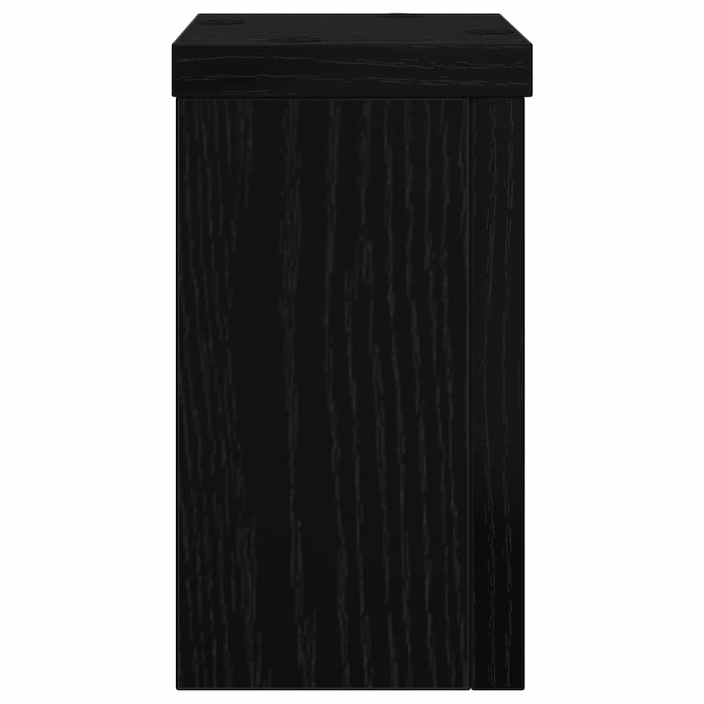 Supporto per piante 2 pz Rovere Nero 10 x 10 x 18 cm