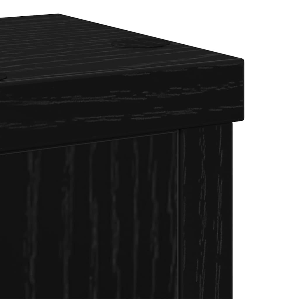 Supporto per piante 2 pz Rovere Nero 10 x 10 x 18 cm