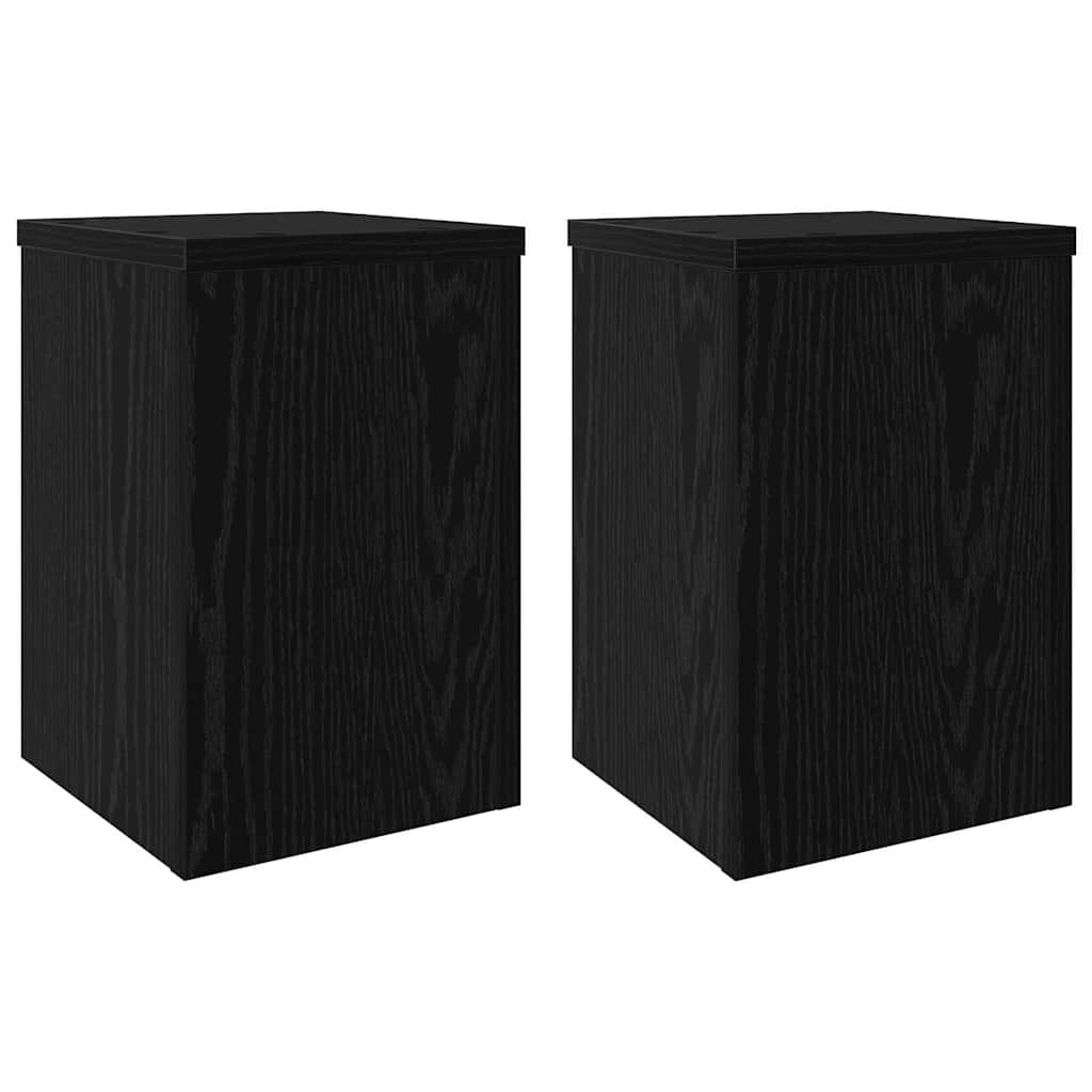 Supporto per piante 2 pz Rovere Nero 20 x 20 x 30 cm