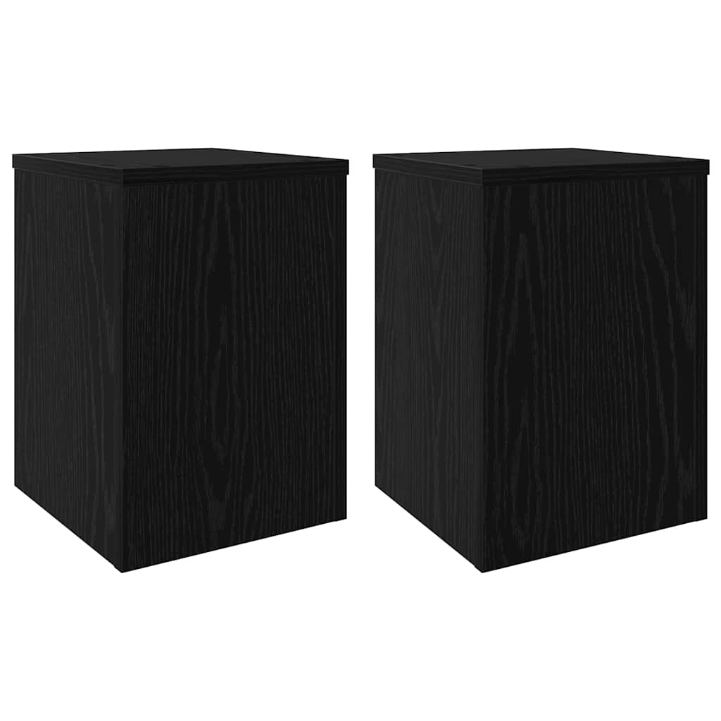 Supporto per piante 2 pz Rovere Nero 25 x 25 x 35 cm