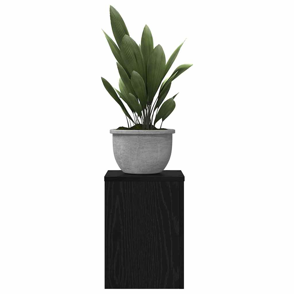 Supporto per piante 2 pz Rovere Nero 25 x 25 x 35 cm