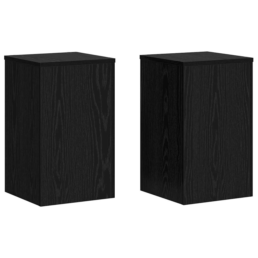Supporto per piante 2 pz Rovere Nero 30 x 30 x 50 cm