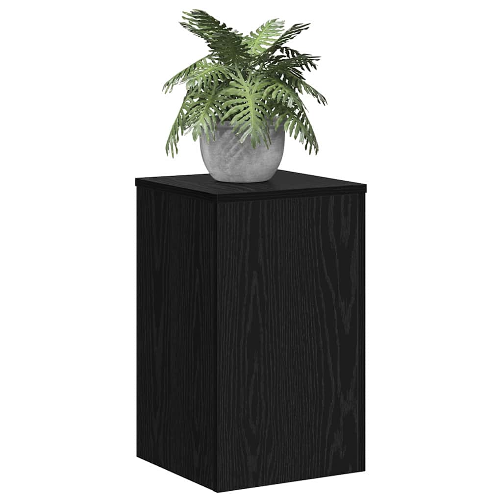Supporto per piante 2 pz Rovere Nero 30 x 30 x 50 cm