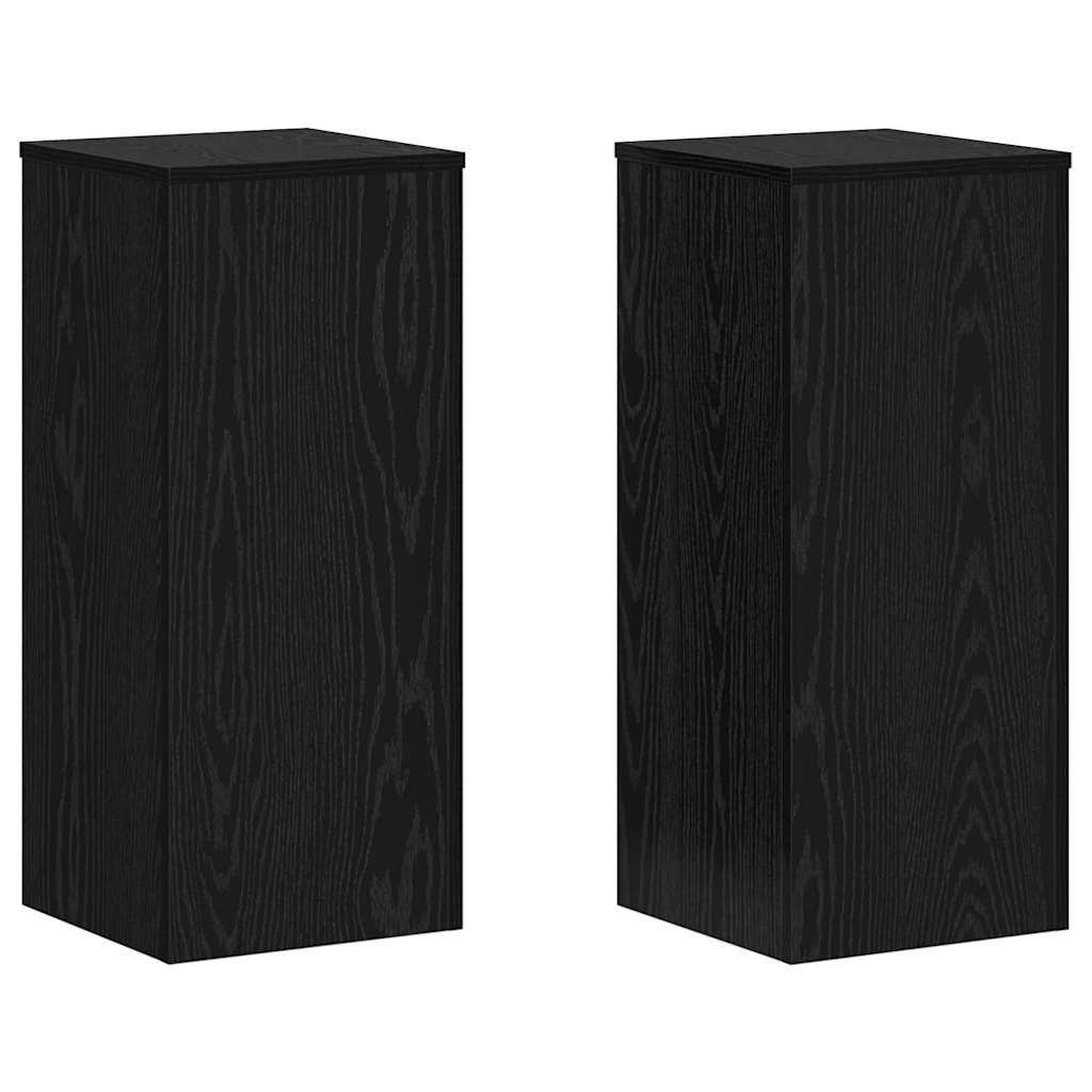 Supporto per piante 2 pz Rovere Nero 30 x 30 x 70 cm