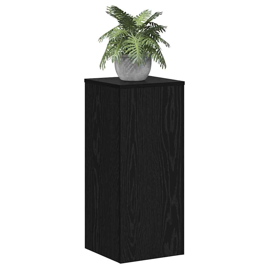 Supporto per piante 2 pz Rovere Nero 30 x 30 x 70 cm
