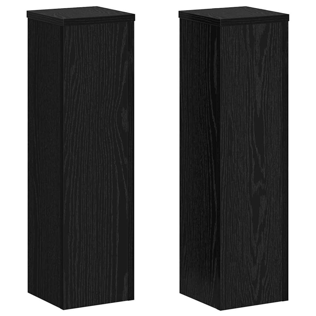 Supporto per piante 2 pz Rovere Nero 17 x 17 x 60 cm