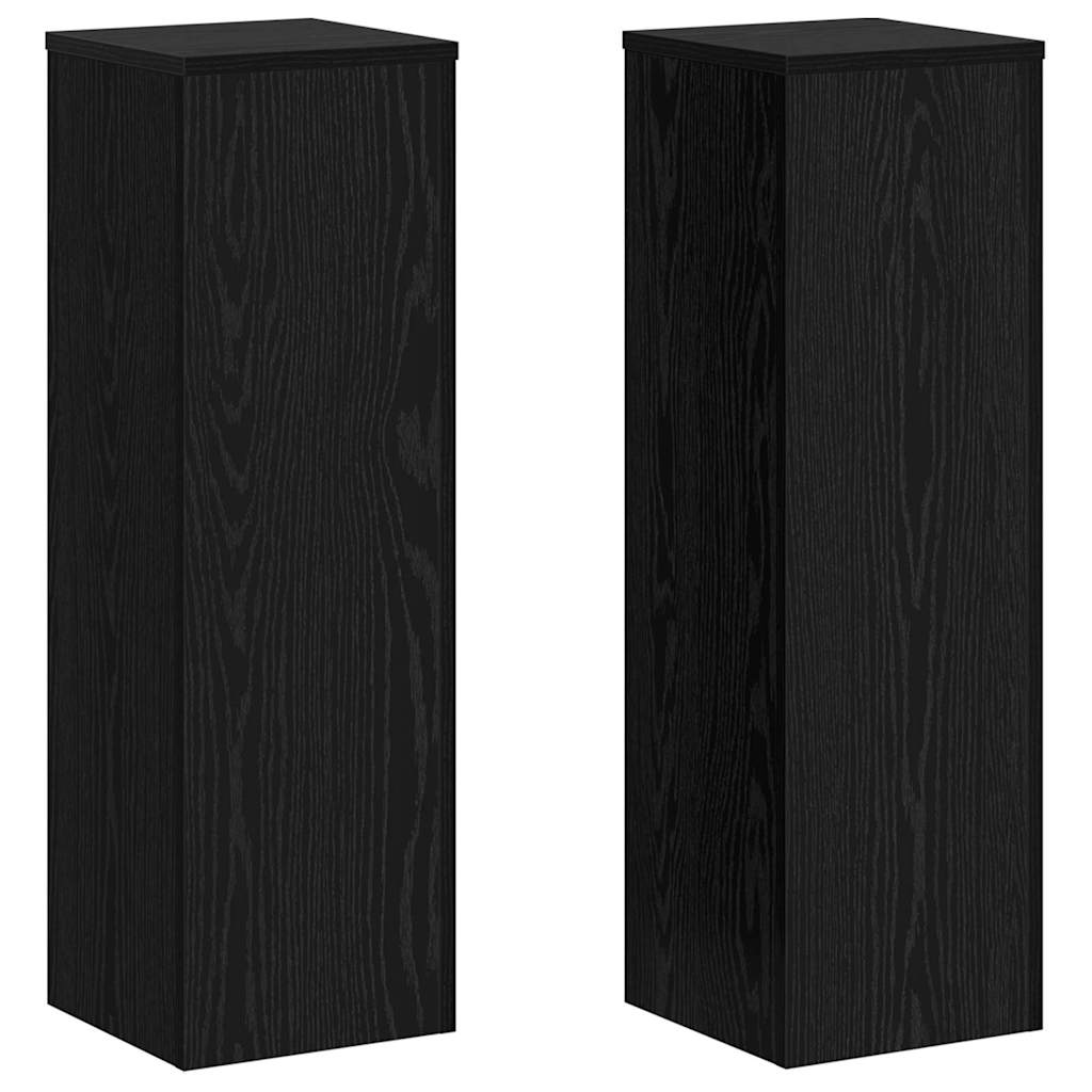 Supporto per piante 2 pz Rovere Nero 25 x 25 x 80 cm