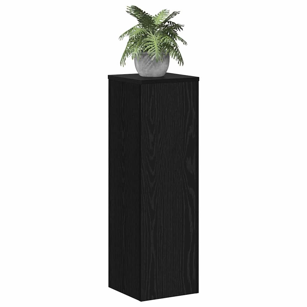 Supporto per piante 2 pz Rovere Nero 25 x 25 x 80 cm