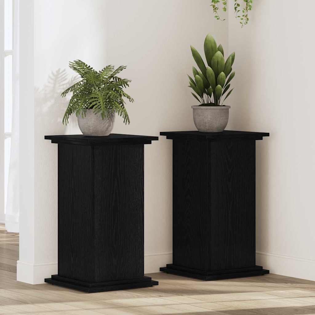 Supporto per piante Rovere Nero 33 x 33 x 60 cm