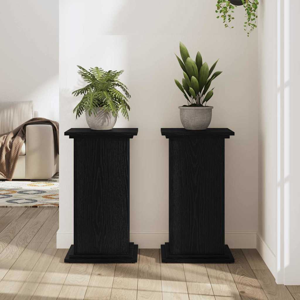 Supporto per piante Rovere Nero 33 x 33 x 60 cm