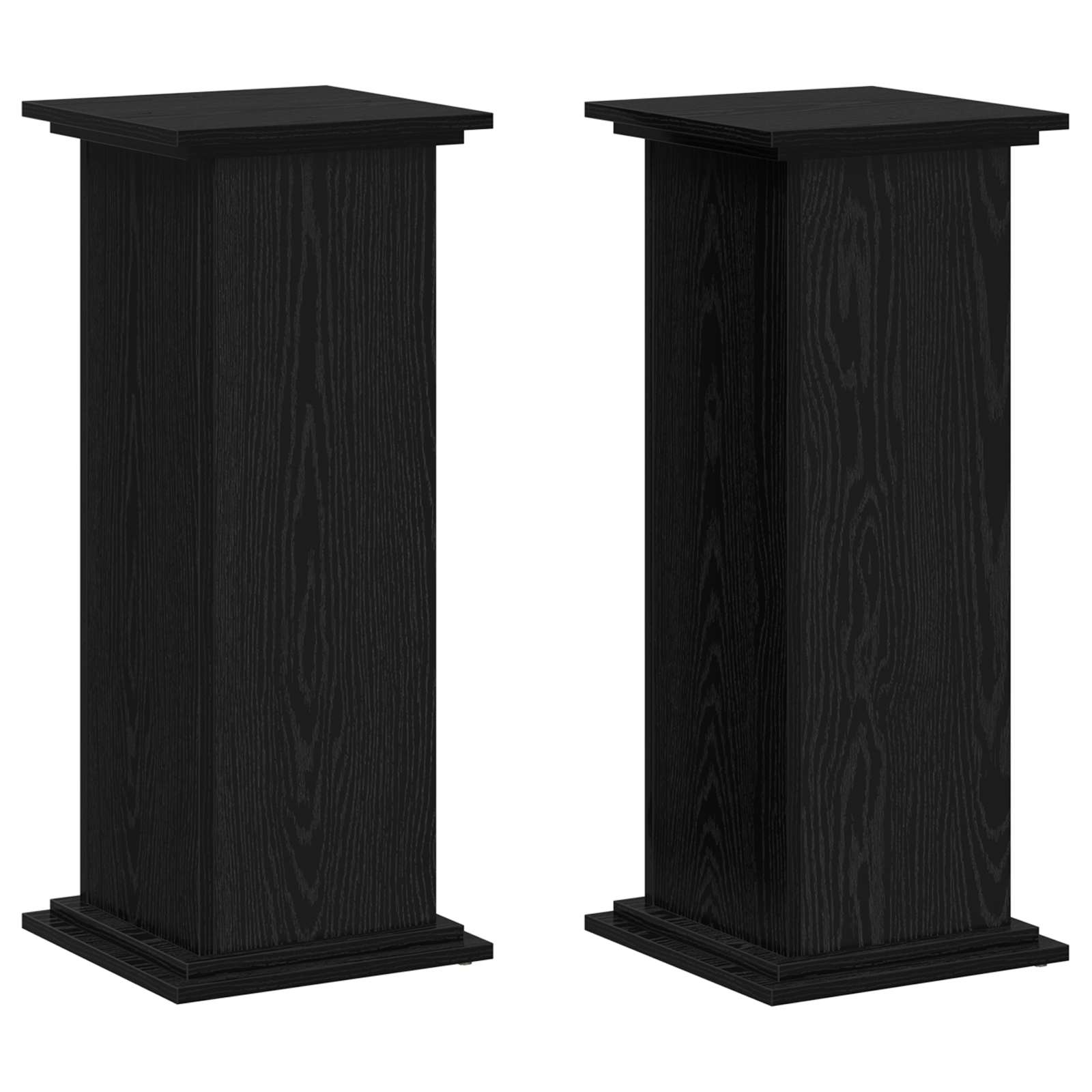 Supporto per piante Rovere Nero 33 x 33 x 80 cm