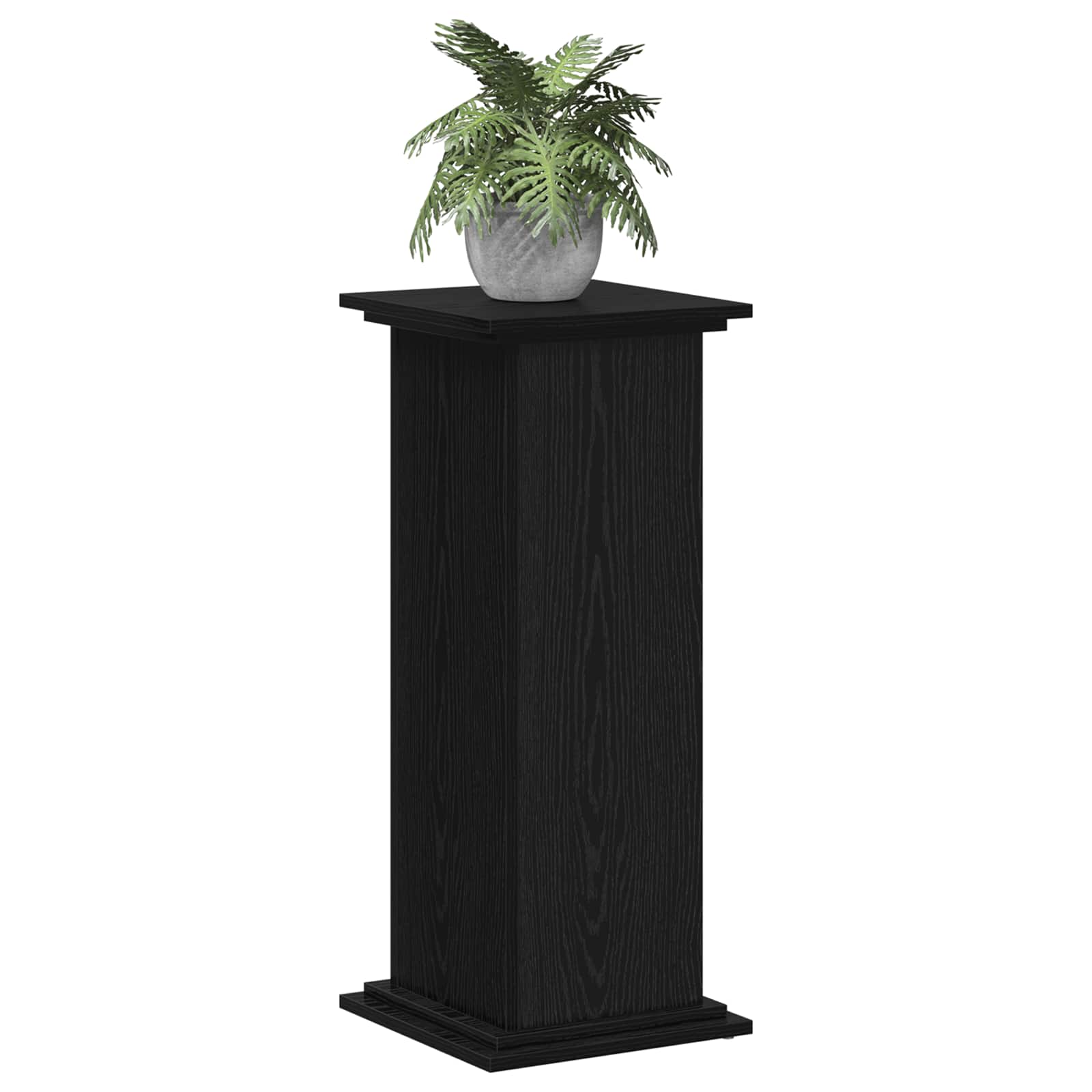 Supporto per piante Rovere Nero 33 x 33 x 80 cm