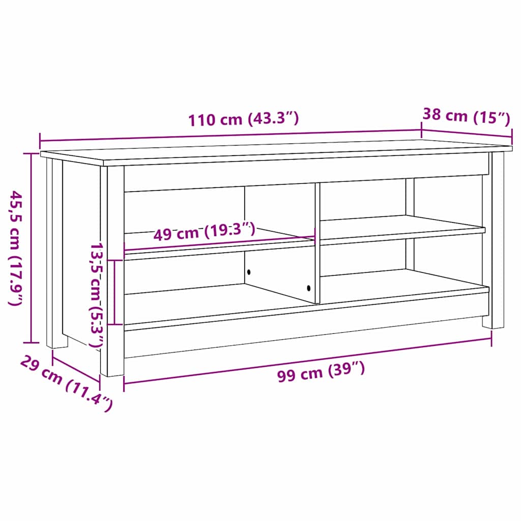 Panchina con contenitore 110 x 38 x 45,5 cm Marrone Cerato