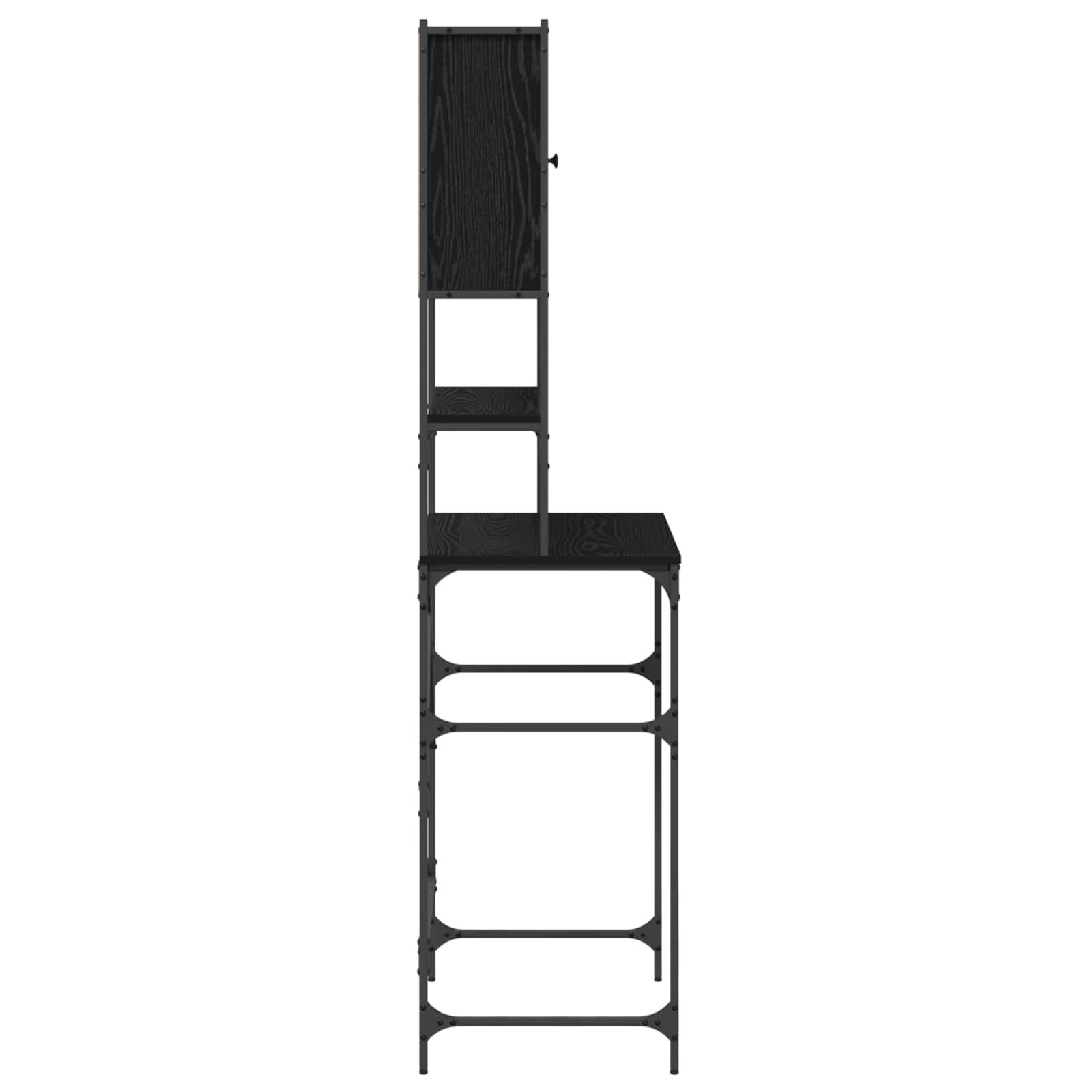 Armadio per Lavatrice Rovere Nero 68 x 48,5 x 194 cm