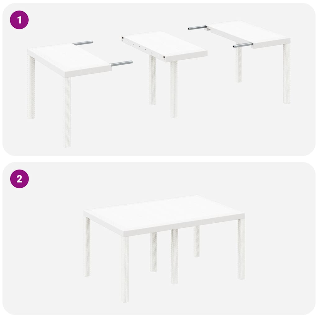 Tavolo da Giardino Bianco 150 x 100 x 73 cm polyrattan