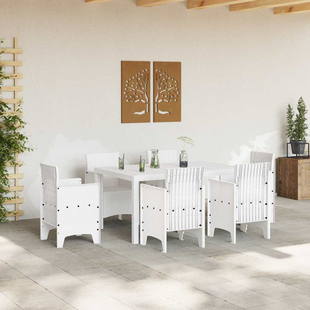Tavolo da Giardino Bianco 150 x 100 x 73 cm polyrattan