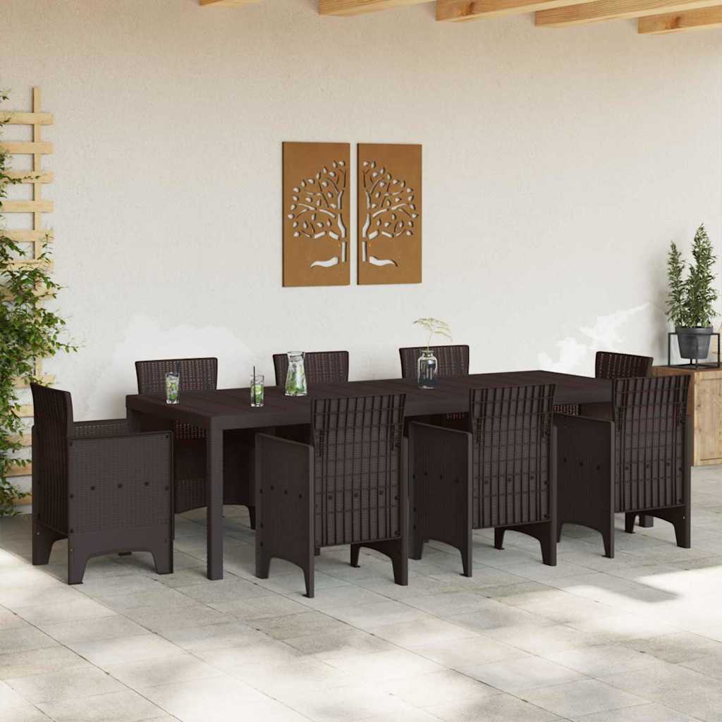 Tavolo da Giardino Marrone 250 x 100 x 73 cm polyrattan
