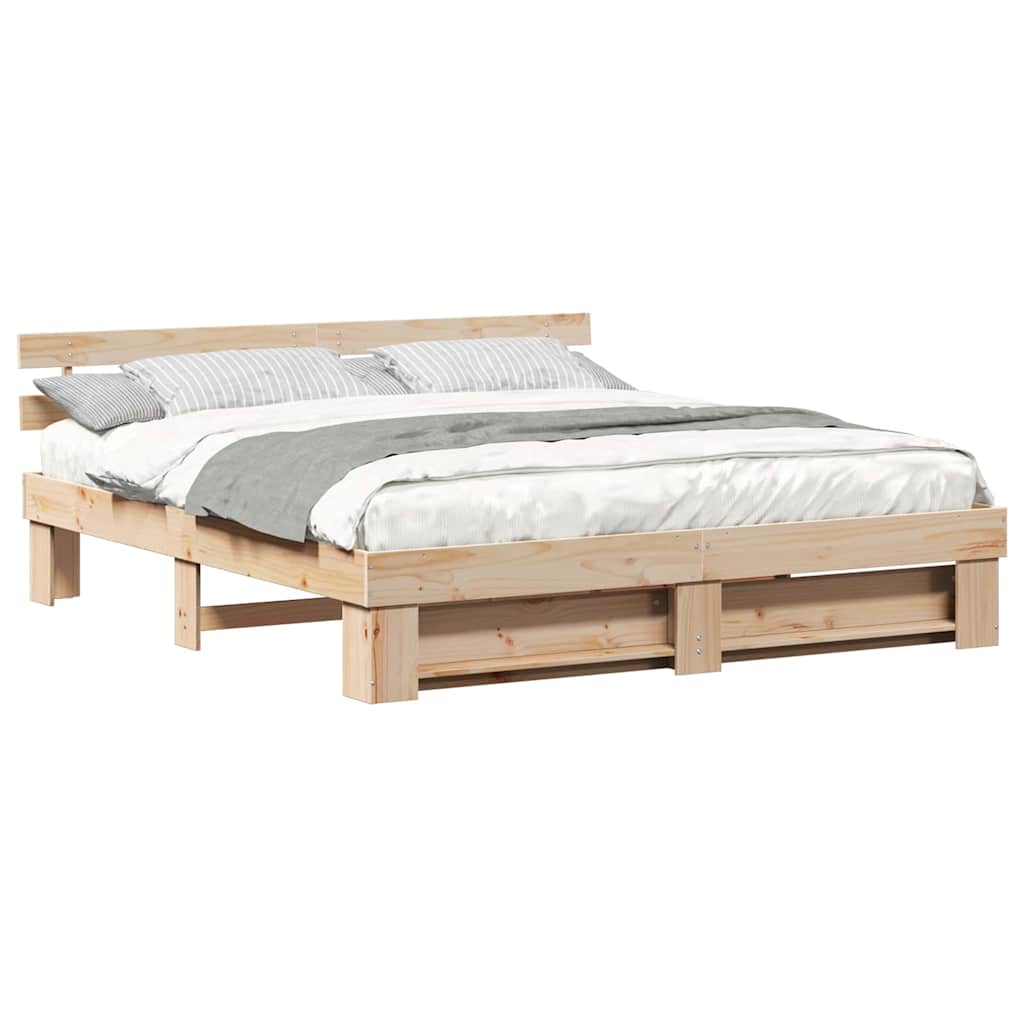 Struttura letto in legno naturale 200 x 200 cm