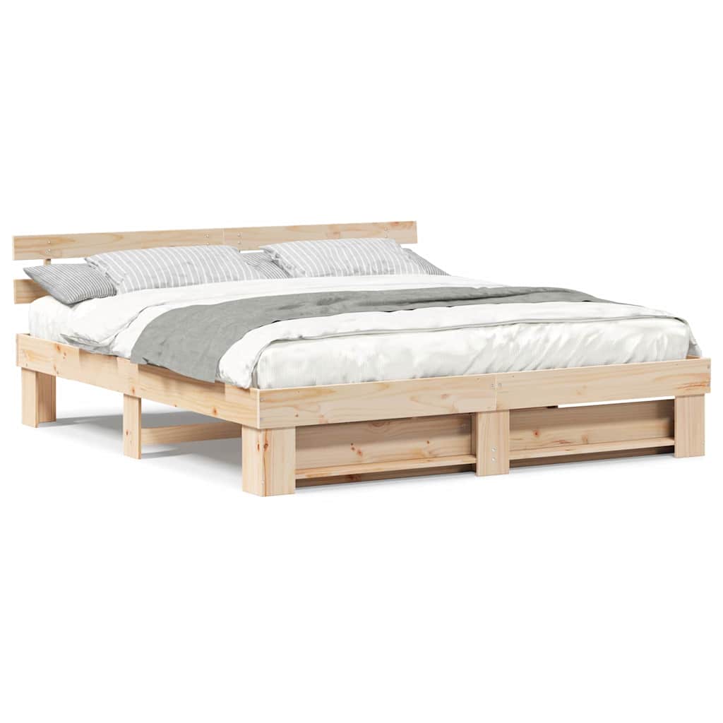 Struttura letto in legno naturale 200 x 200 cm