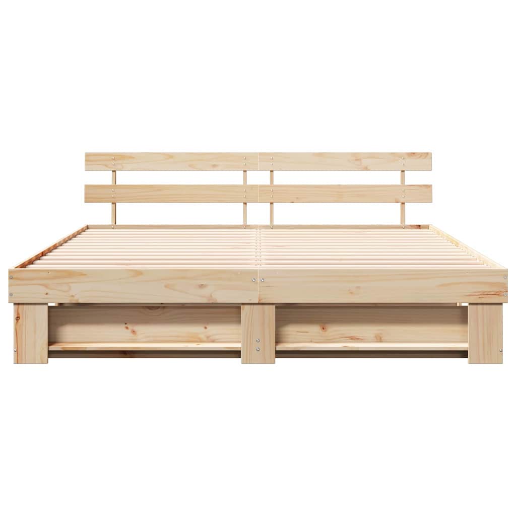 Struttura letto in legno naturale 200 x 200 cm