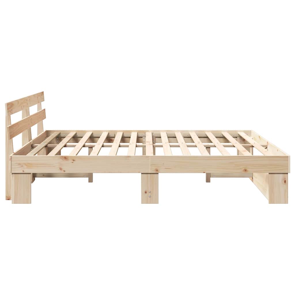 Struttura letto in legno naturale 200 x 200 cm