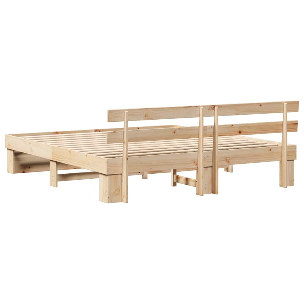 Struttura letto in legno naturale 200 x 200 cm