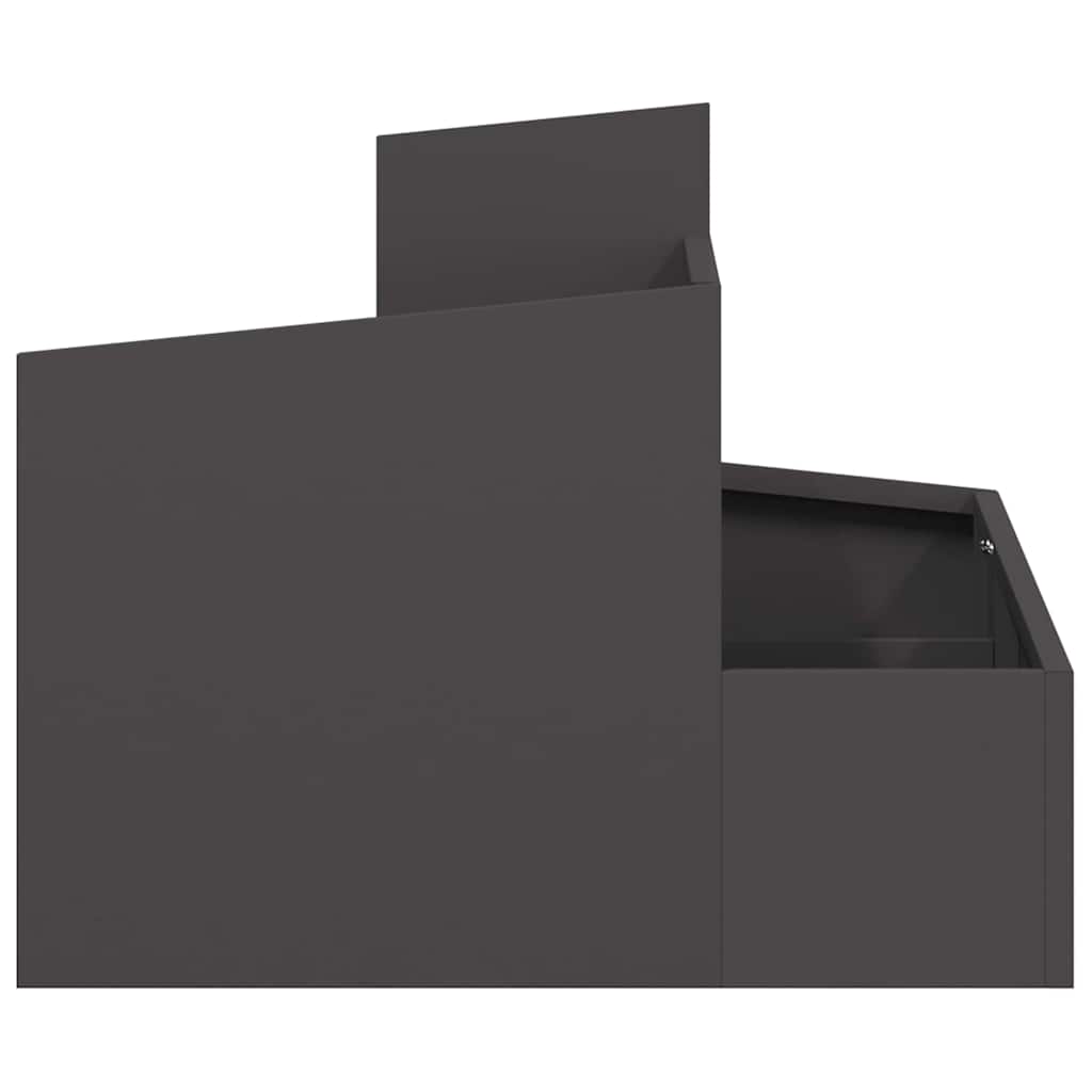 Vaso da giardino Nero 60 x 60 x 50 cm Acciaio laminato a freddo