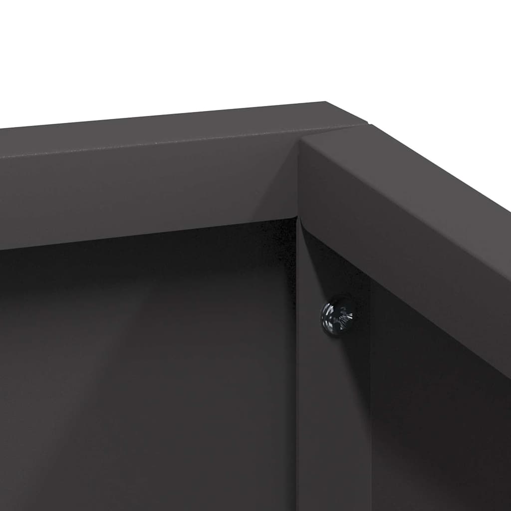 Vaso da giardino Nero 60 x 60 x 50 cm Acciaio laminato a freddo