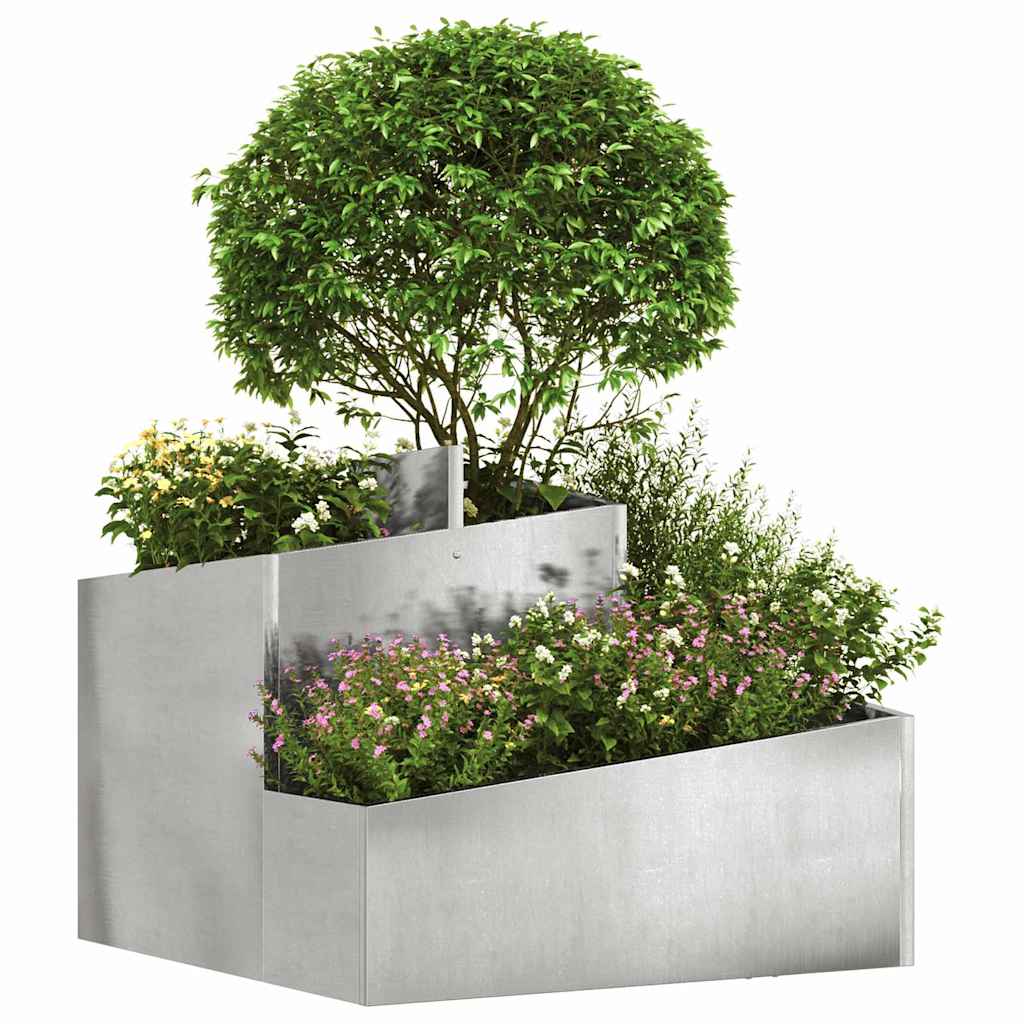 Vaso da giardino Argento 60 x 60 x 50 cm Acciaio Inox