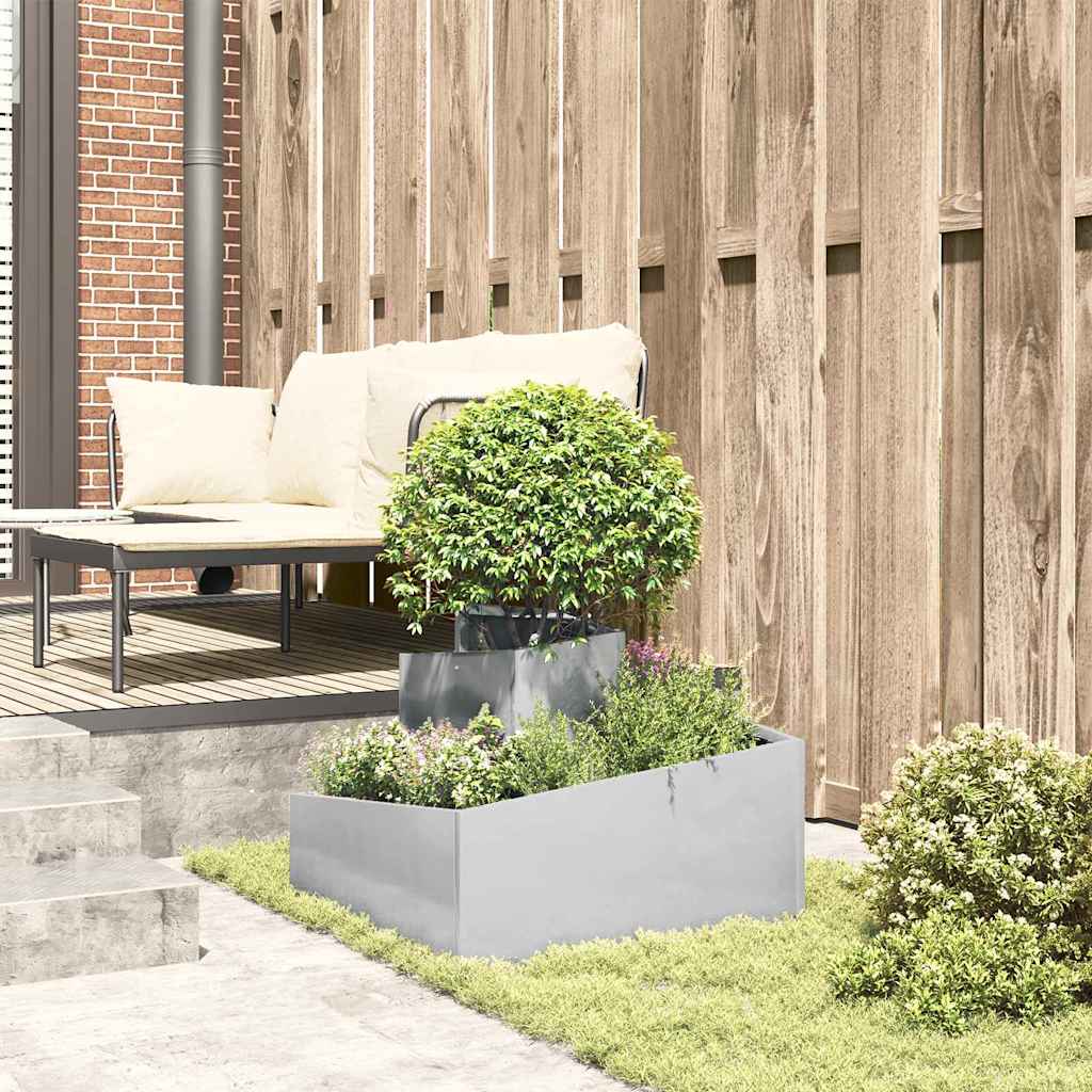 Vaso da giardino Argento 60 x 60 x 50 cm Acciaio Inox