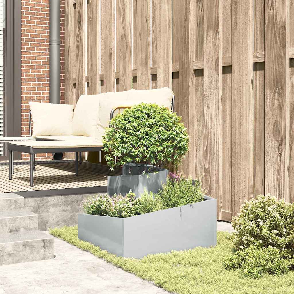 Vaso da giardino Argento 60 x 60 x 50 cm Acciaio zincato