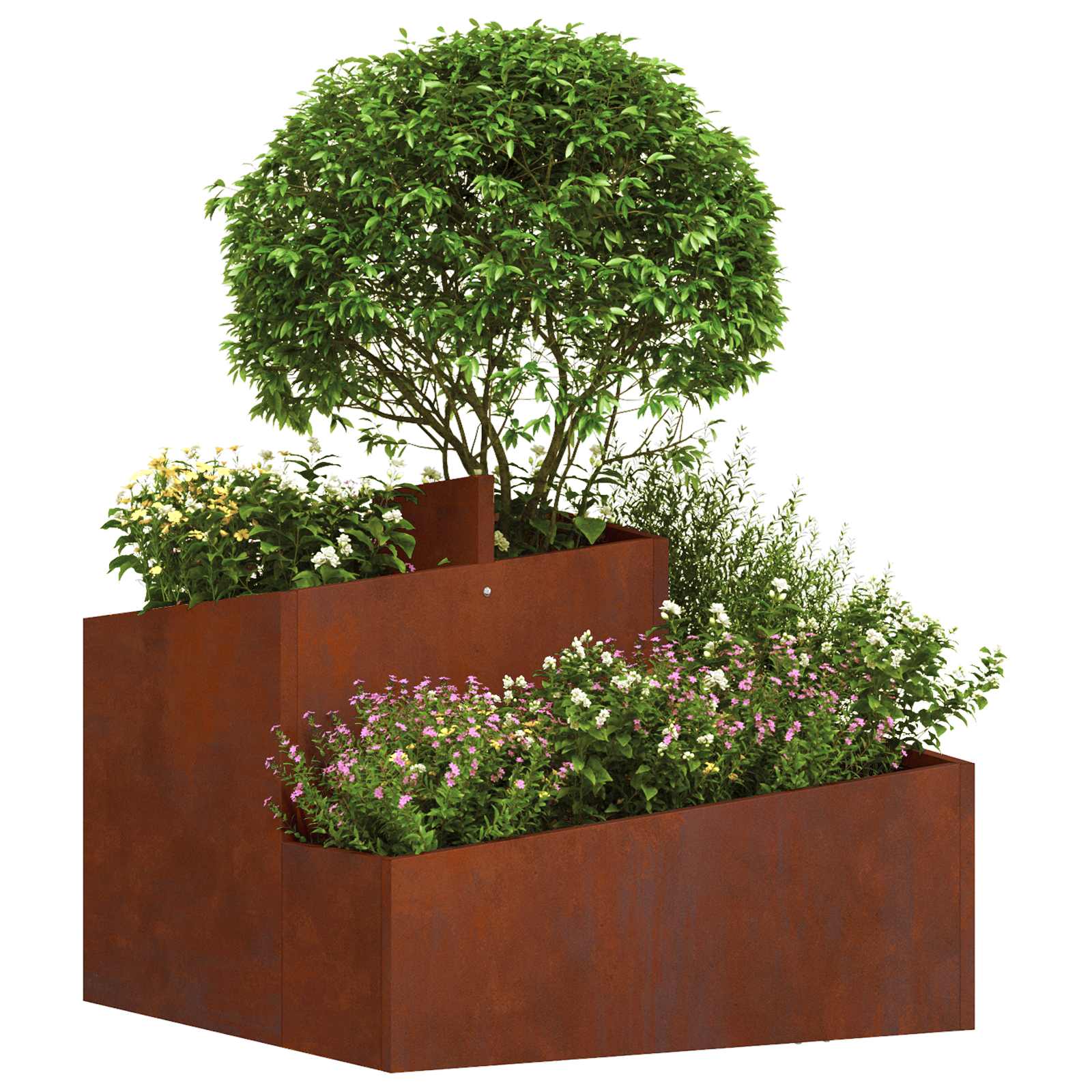 Vaso da giardino Ruggine 60 x 60 x 50 cm Acciaio Corten