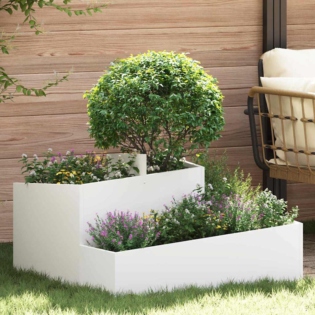 Vaso da giardino Bianco 80 x 80 x 50 cm